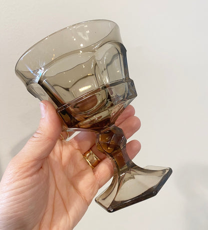 Vintage Brown Geometric Wine Glasses