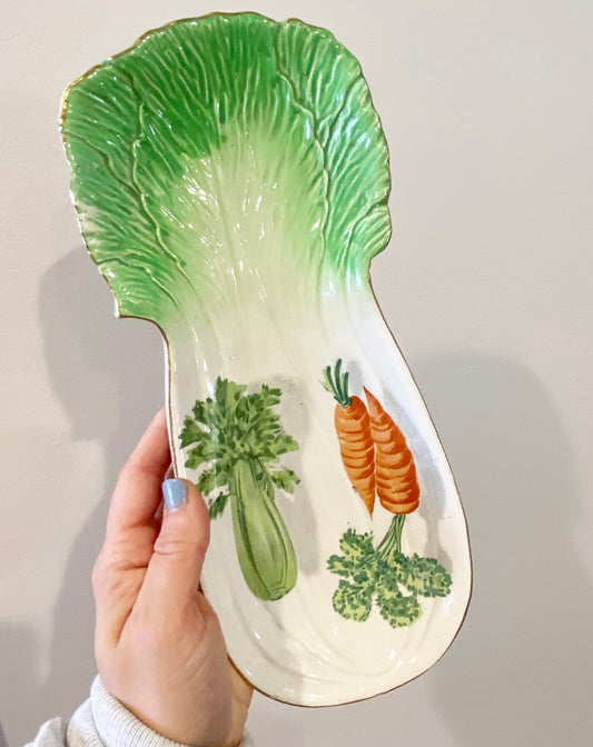 Vintage Hand Painted Celery Dish