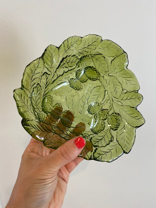 Vintage Textured Raspberry Dish