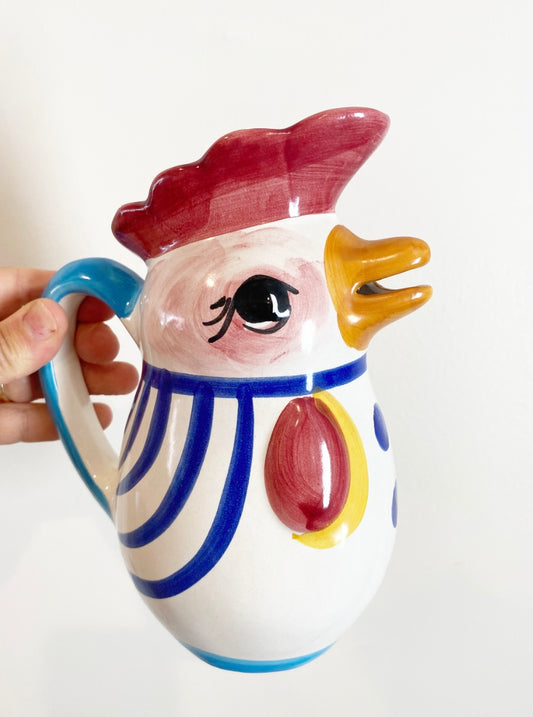 Vintage Ceramic Rooster Pitcher- Italy