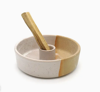 Ceramic Palo Santo Holder Beige