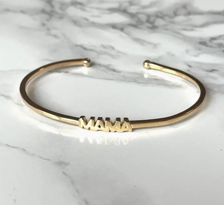 Mama Gold Fill Cuff Bracelet