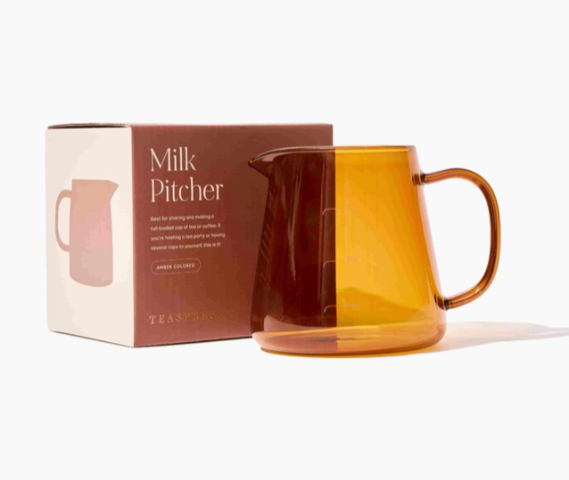 Amber Glass Milk Pitcher