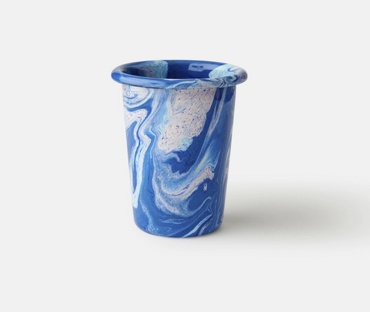 Multi Swirl Enamelware 8oz tumbler cup