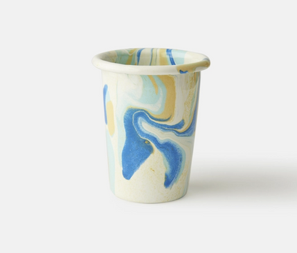 Multi Swirl Enamelware 8oz tumbler cup