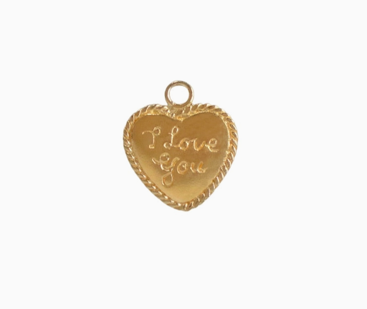 I Love You heart charm gold fill