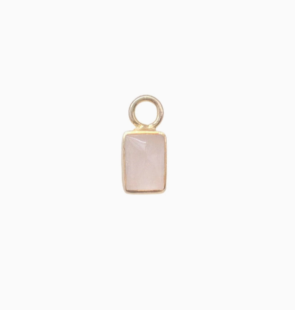 Rose Quartz charm gold fill