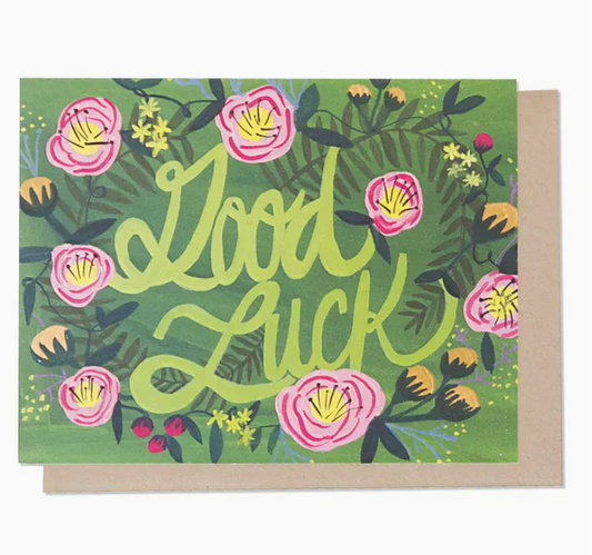 Greeting Card "Good Luck" Floral