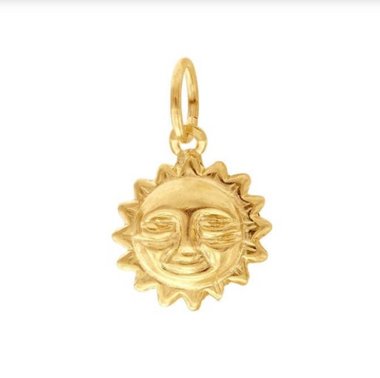 Sun Face Charm Gold Filled