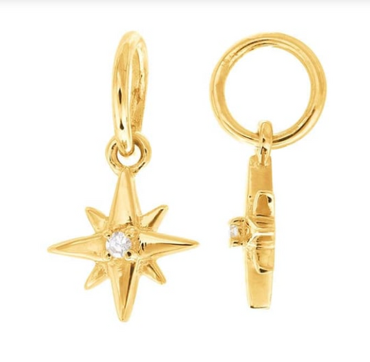 Starburst Diamond Charm 14k gold