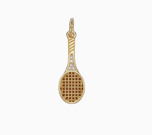 Tennis Racket Charm gold fill