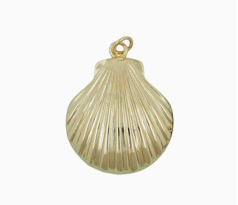 Large Shell Charm gold fill