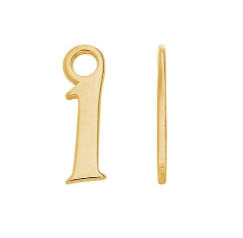 Number Charm 14k solid gold