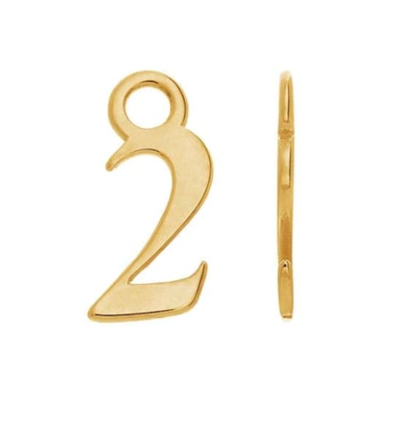 Number Charm 14k solid gold