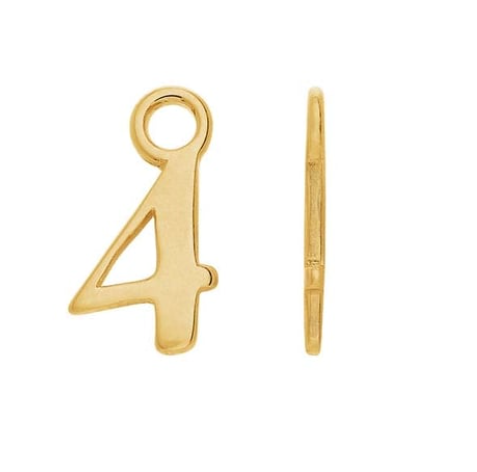 Number Charm 14k solid gold