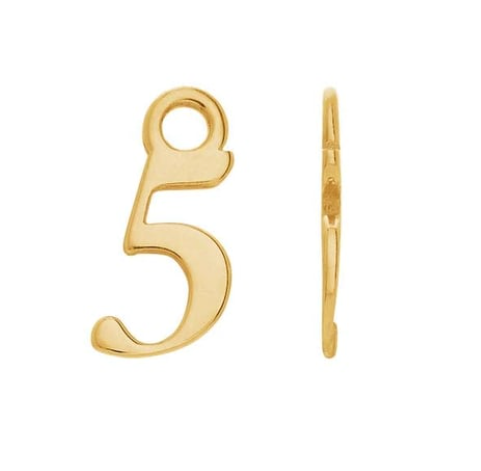 Number Charm 14k solid gold