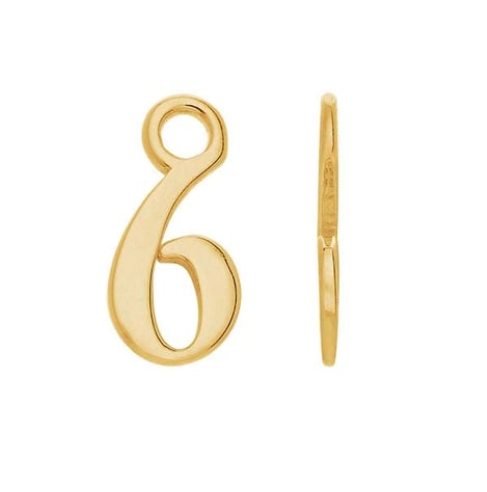 Number Charm 14k solid gold