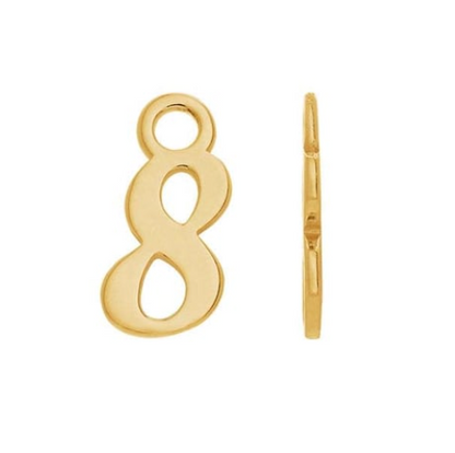 Number Charm 14k solid gold