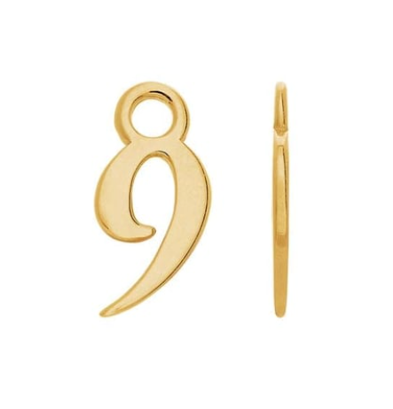 Number Charm 14k solid gold