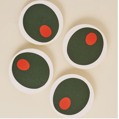 Martini Olive Coasters