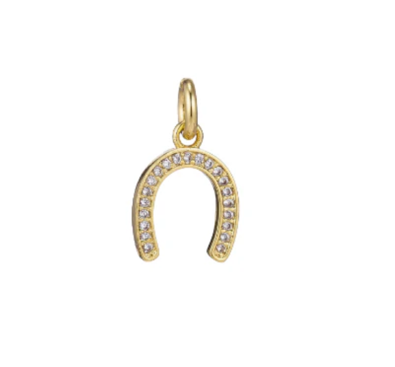 Horseshoe Pave Charm gold fill