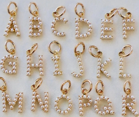 Pearl Initial Charm GOLD PLATED