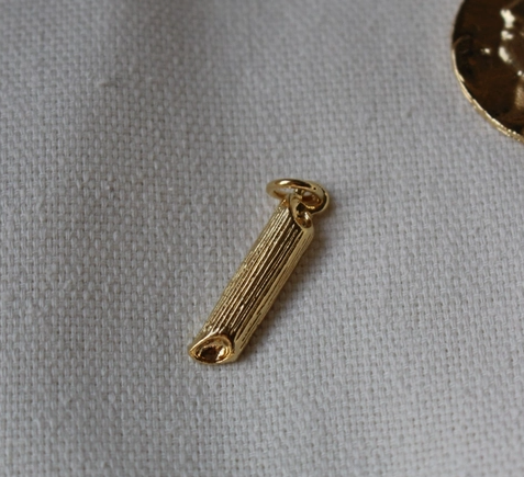 Penne Pasta Charm Gold Plate