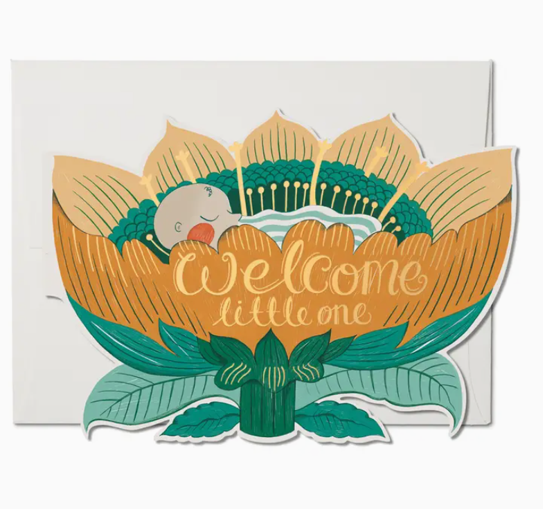 Greeting Card- "Welcome Baby" cut out