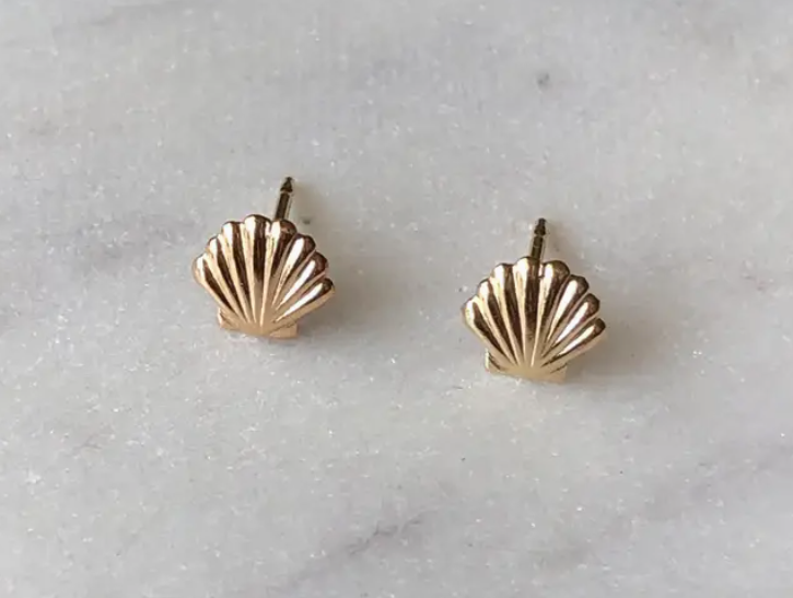 Shell Stud Earrings gold fill