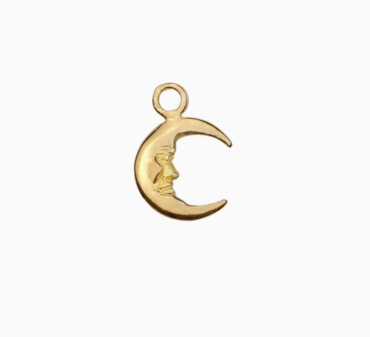 Moon Charm, gold fill