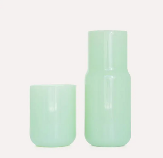Tinted Glass Carafe Set, Jade