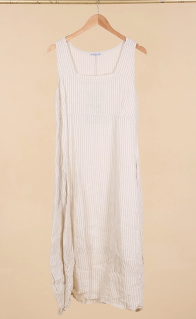 Linen Stripe Sleevless Dress