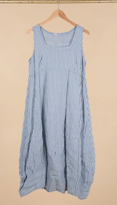 Linen Stripe Sleevless Dress