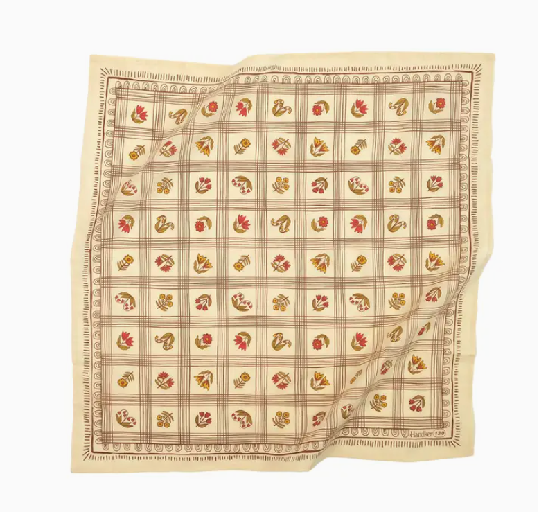 Bandana- Checked Flowers