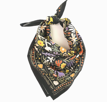 Bandana- Black with Flowers