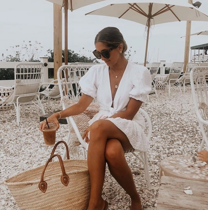 Straw Bag Large with Short Strap