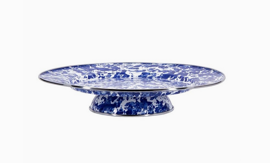 Enamel Swirl Cake Stand Blue