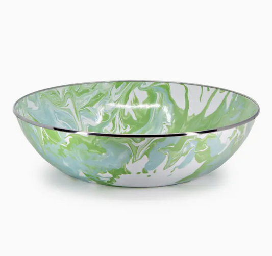Enamel Swirl XL Catering Bowl green