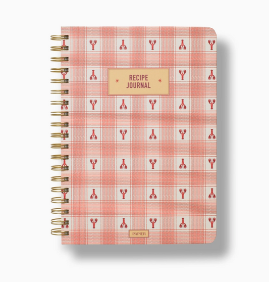 Papier Gingham Lobster Recipe Journal