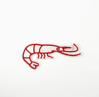 Shrimp, iron on patch