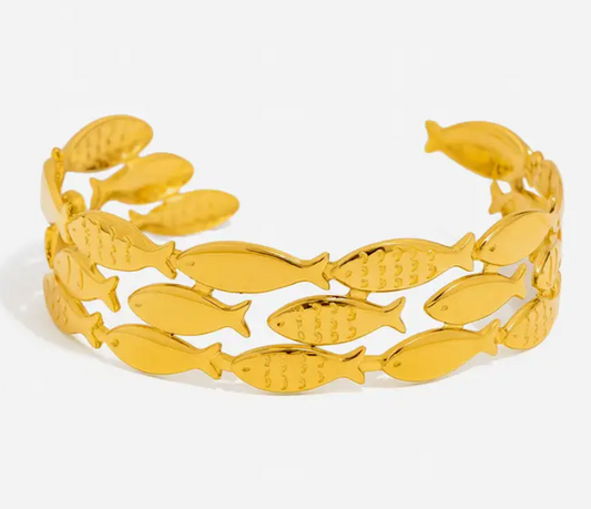 Sardine Triple Layer Cuff Bracelet