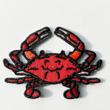 Crab, iron on patch