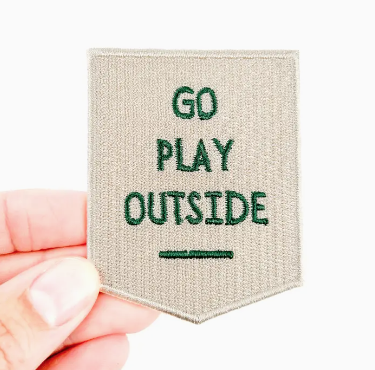 Go Play Outside, iron on patch
