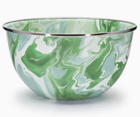 Golden Rabbit Enamelware Swirl Large Salad Bowl
