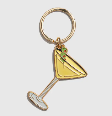 Martini Enamel Keychain