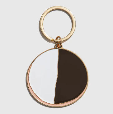 Black and White Cookie Enamel Keychain