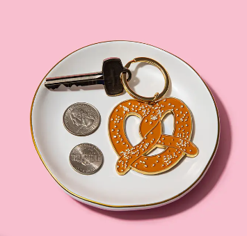 Pretzel Enamel Keychain