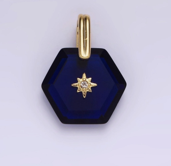Celestial Hexagon Pendant (assorted colors)