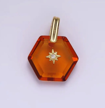 Celestial Hexagon Pendant (assorted colors)