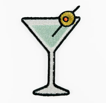 Martini, iron on patch